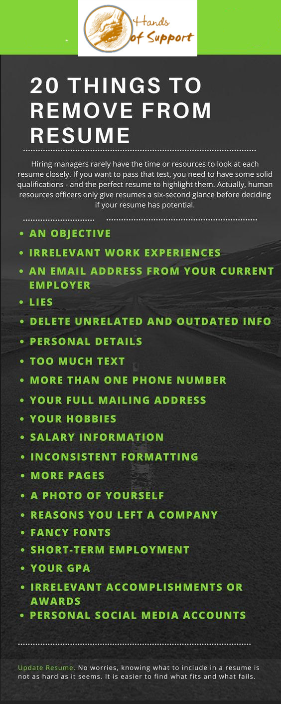 20 things to remove from your resume